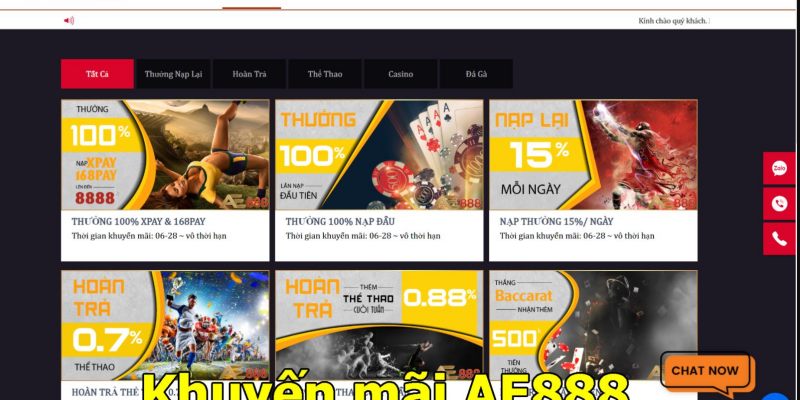 Tăng vốn cược với các chương trình khuyến mãi AE888