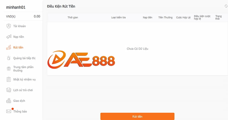 Những lưu ý quan trọng khi rút tiền AE888